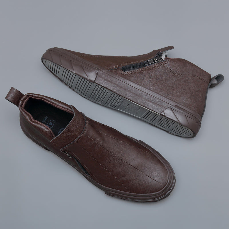 Men Vulcanized Leather Loafer Shoes
