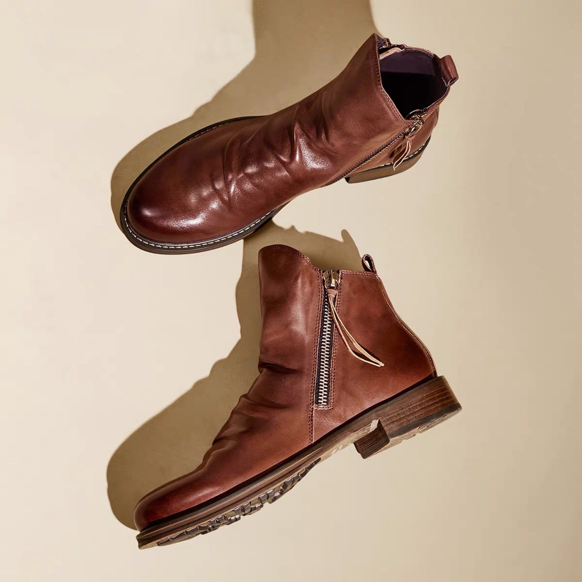 Retro Ankle Non-Slip Leather Boots Men